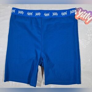 Yitty Major Label Smoothing High Waist Biker Shorts Women Sz L Blue NWT